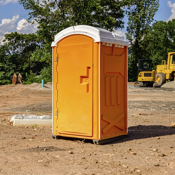 how often are the portable restrooms cleaned and serviced during a rental period in Juda WI